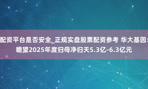 配资平台是否安全_正规实盘股票配资参考 华大基因：瞻望2025年度归母净归天5.3亿-6.3亿元